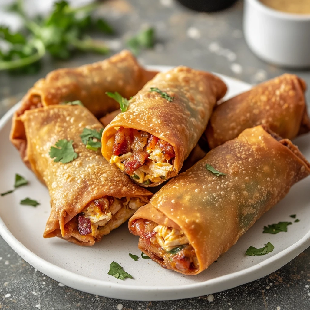 Bacon Ranch Chicken Jalapeño Popper Egg Rolls 4 Servings Perfect Delicious
