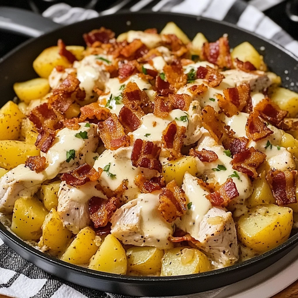 Chicken Bacon Ranch Potato Skillet 30 Minutes Easy Delicious