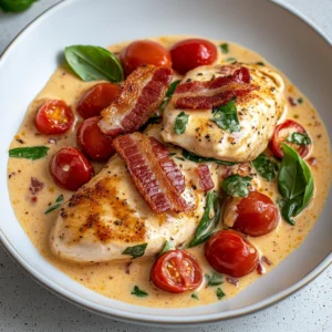 Creamy Bacon Tomato Chicken Skillet 30 Minutes Easy Delicious