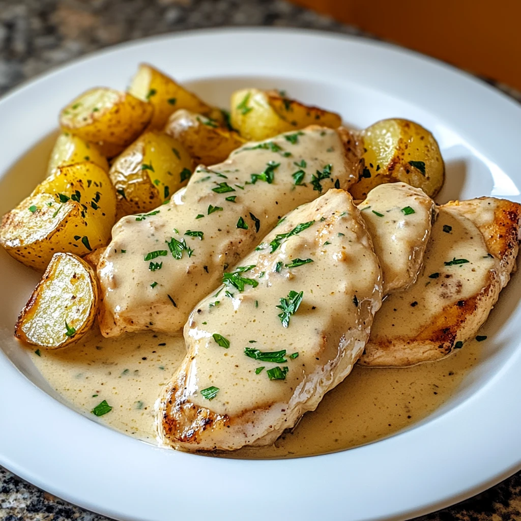 Creamy Garlic Parmesan Chicken and Potato Skillet 30 Minutes Easy Delicious
