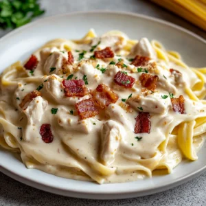Creamy White Cheddar Bacon and Chicken Pasta 30 Minutes Easy Delicious