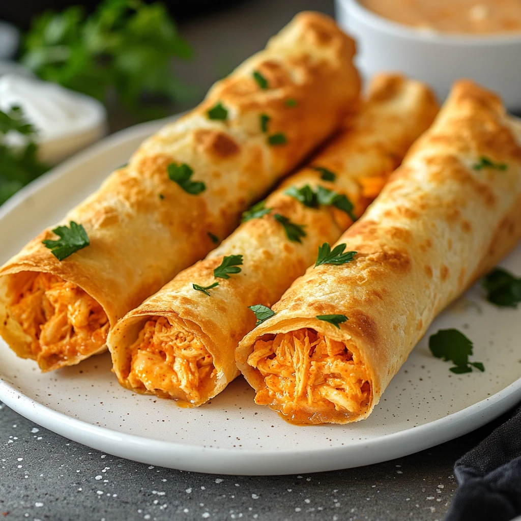 Crispy Stuffed Buffalo Chicken Taquitos 30 Minutes Easy Delicious