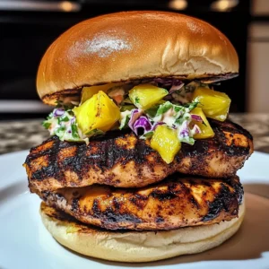 Jerk Chicken Sandwich with Grilled Pineapple - 4 Servings