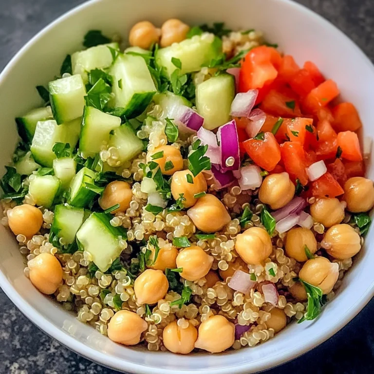 Lemon Herb Quinoa and Chickpeas Mediterranean Salad: 7 Ingredients Ultimate Delicious
