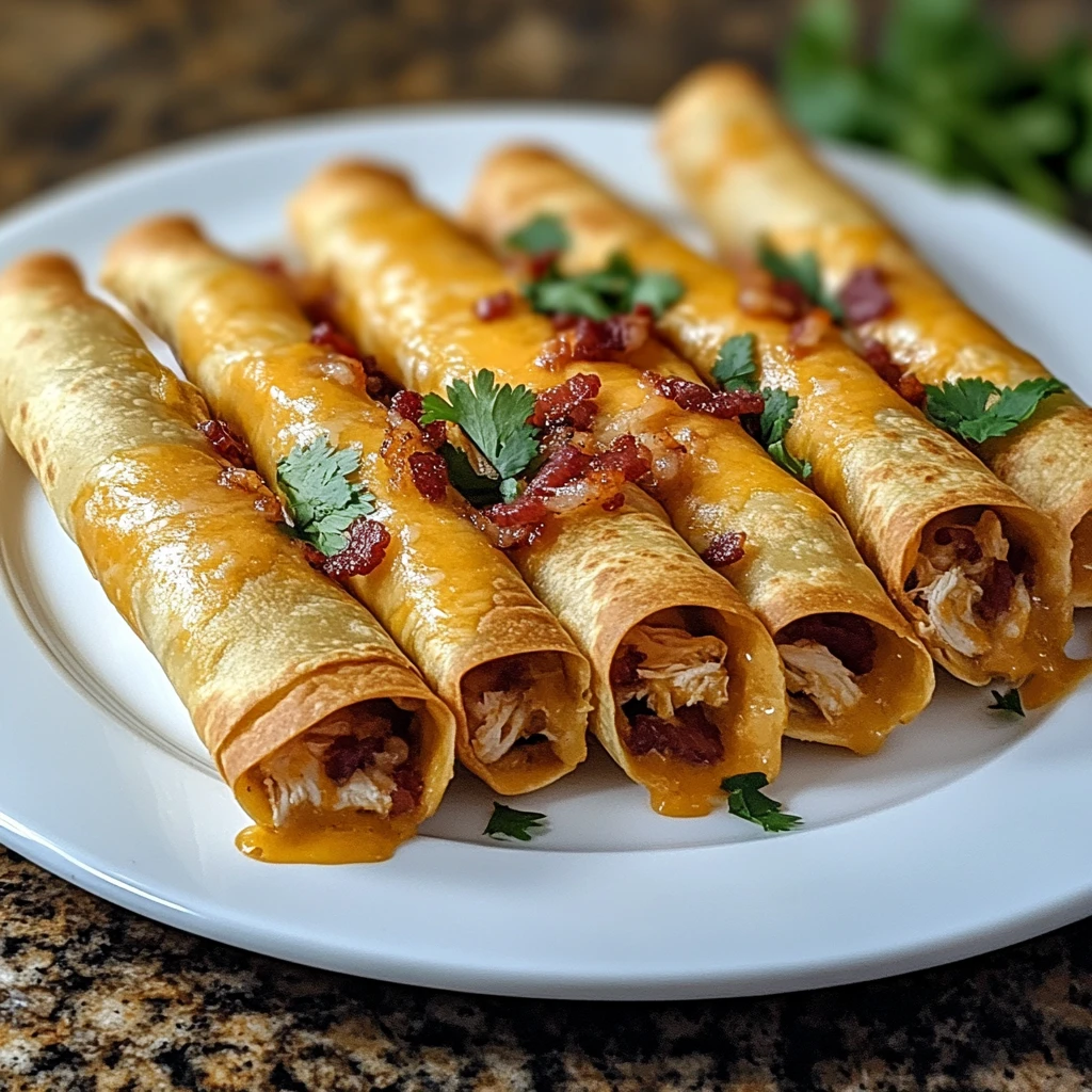 Loaded Bacon Cheddar Chicken Flautas 30 Minutes Ultimate Delicious