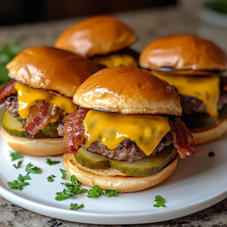 Loaded Bacon Cheeseburger Sliders 12 Servings Perfect Delicious