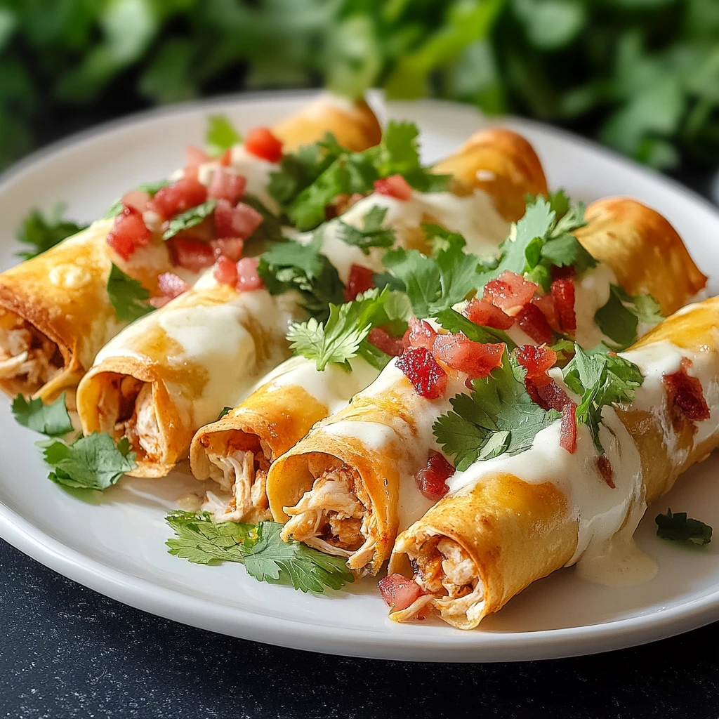 Loaded Bacon Chicken Ranch Flautas 4 Servings Ultimate Delicious