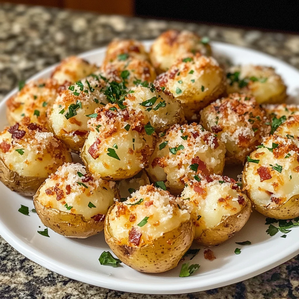 Loaded Garlic Parmesan Potato Bombs 6 Ingredients Awesome Delicious
