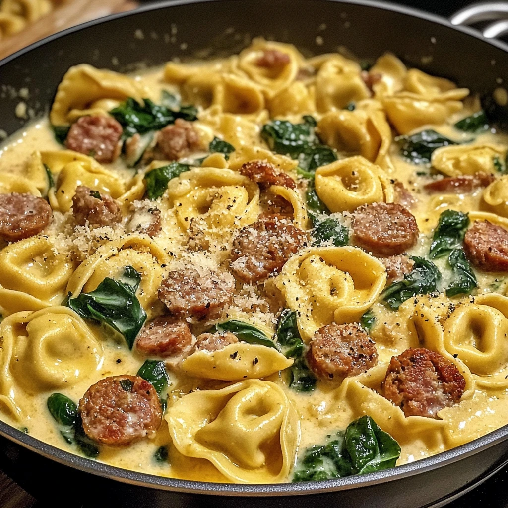 One-Pan Creamy Tortellini with Sausage 30 Minutes Easy Delicious