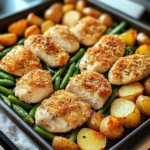 Parmesan Crusted Chicken Sheet Pan Dinner: 4 Servings, Easy, Delicious