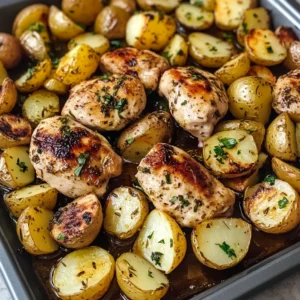 Sheet Pan Lemon Balsamic Chicken and Potatoes - 30 Minutes Delicious