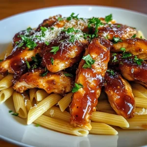 Sticky Sweet Honey Smoky BBQ Chicken Pasta – 4 Servings, Easy, Delicious