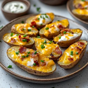 Air Fryer Loaded Cheesy Garlic Butter Potato Skins 30 Minutes Ultimate Delicious
