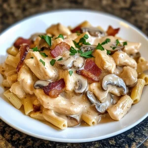 Creamy Chicken Bacon Mushroom Pasta Skillet 30 Minutes Ultimate Delicious